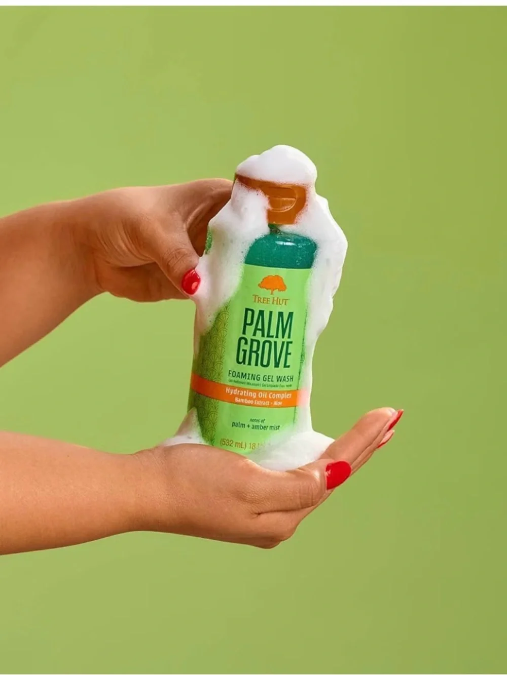 Tree Hut Palm Grove Foaming Gel Wash — Green